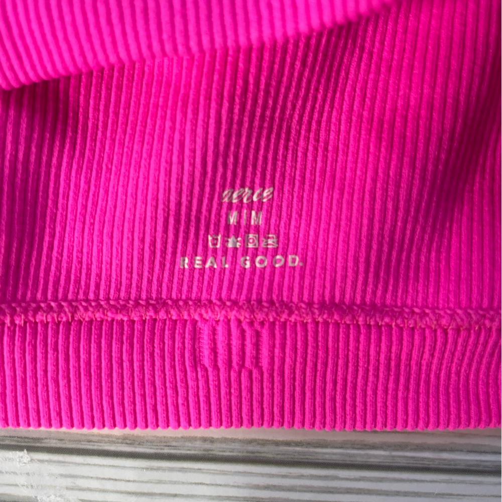 Aerie neon pink ribbed seamless bralette Medium - Picture 5 of 5